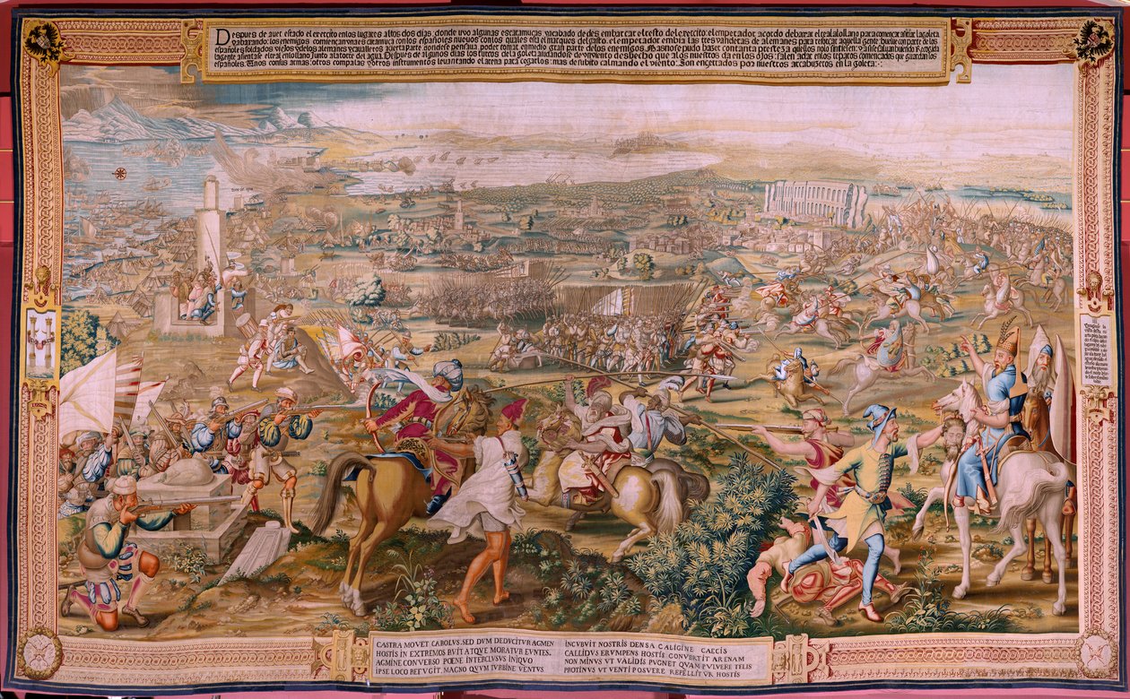 Tapisserie Flamande. Série La Conquête de Tunis. L