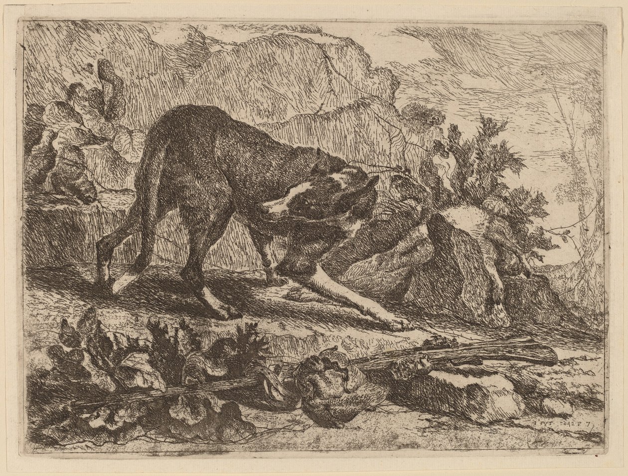 Paysage avec lévrier et fusil - Jan Fyt