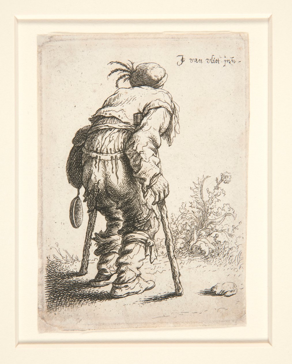 Un mendiant avec deux béquilles - Jan Georg van Vliet