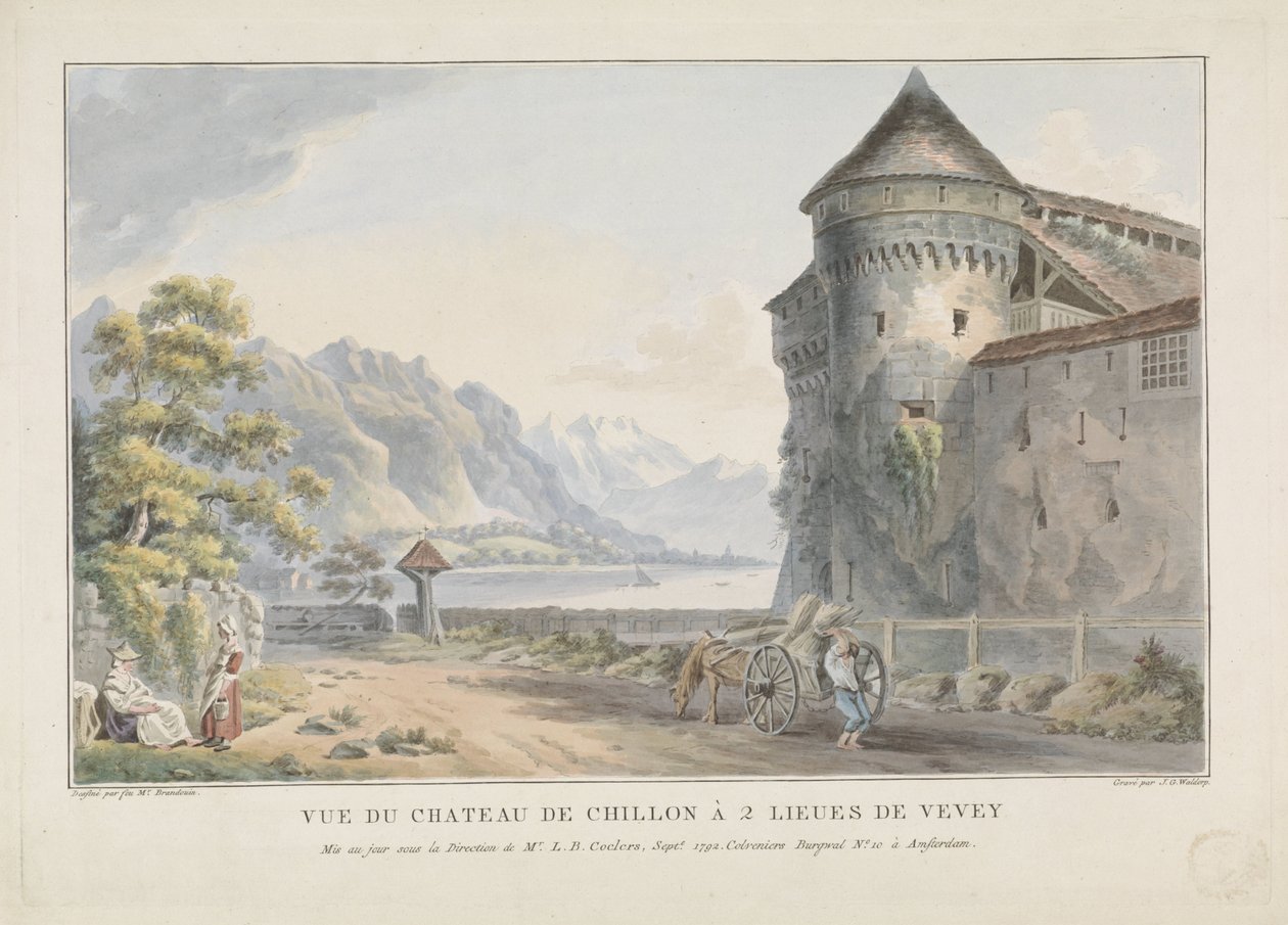 Vue du château de Chillon à 2 lieues de Vevey - Jan Gerard Waldorp
