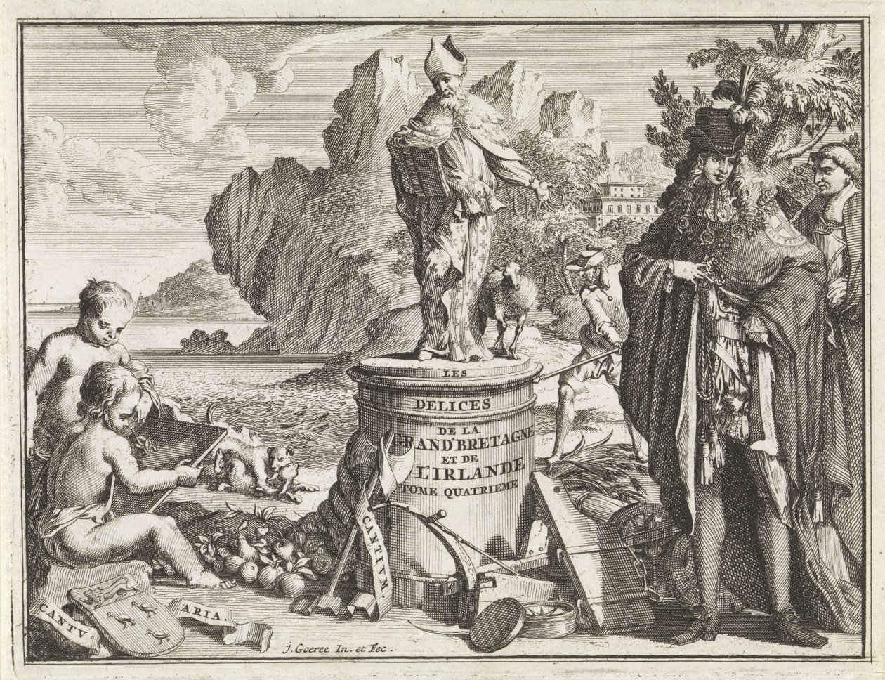 Piédestal avec Saint Thomas Becket (Page de titre pour J. Beeverell, Les délices de la Grande-Bretagne et de l