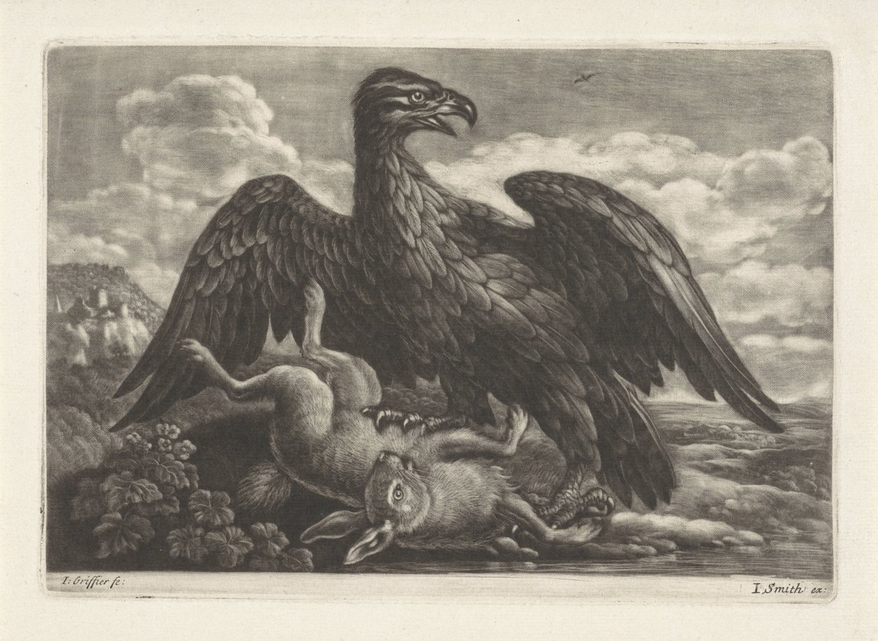 Un aigle sur un lièvre - Jan Griffier (I) (attributed to workshop of)
