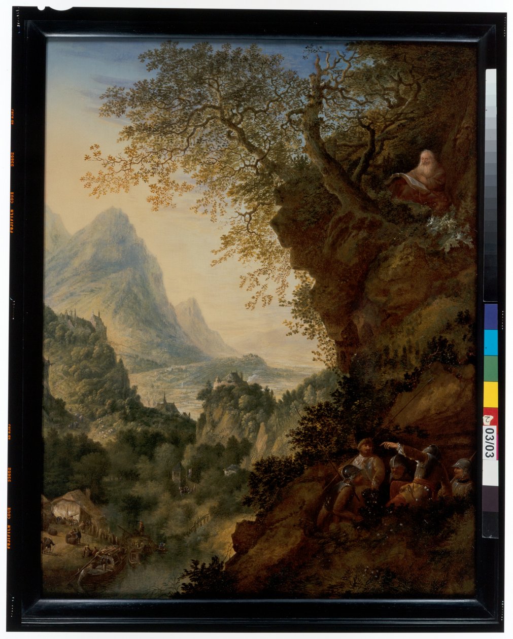 Un paysage rhénan avec un ermite et des soldats - Jan Griffier