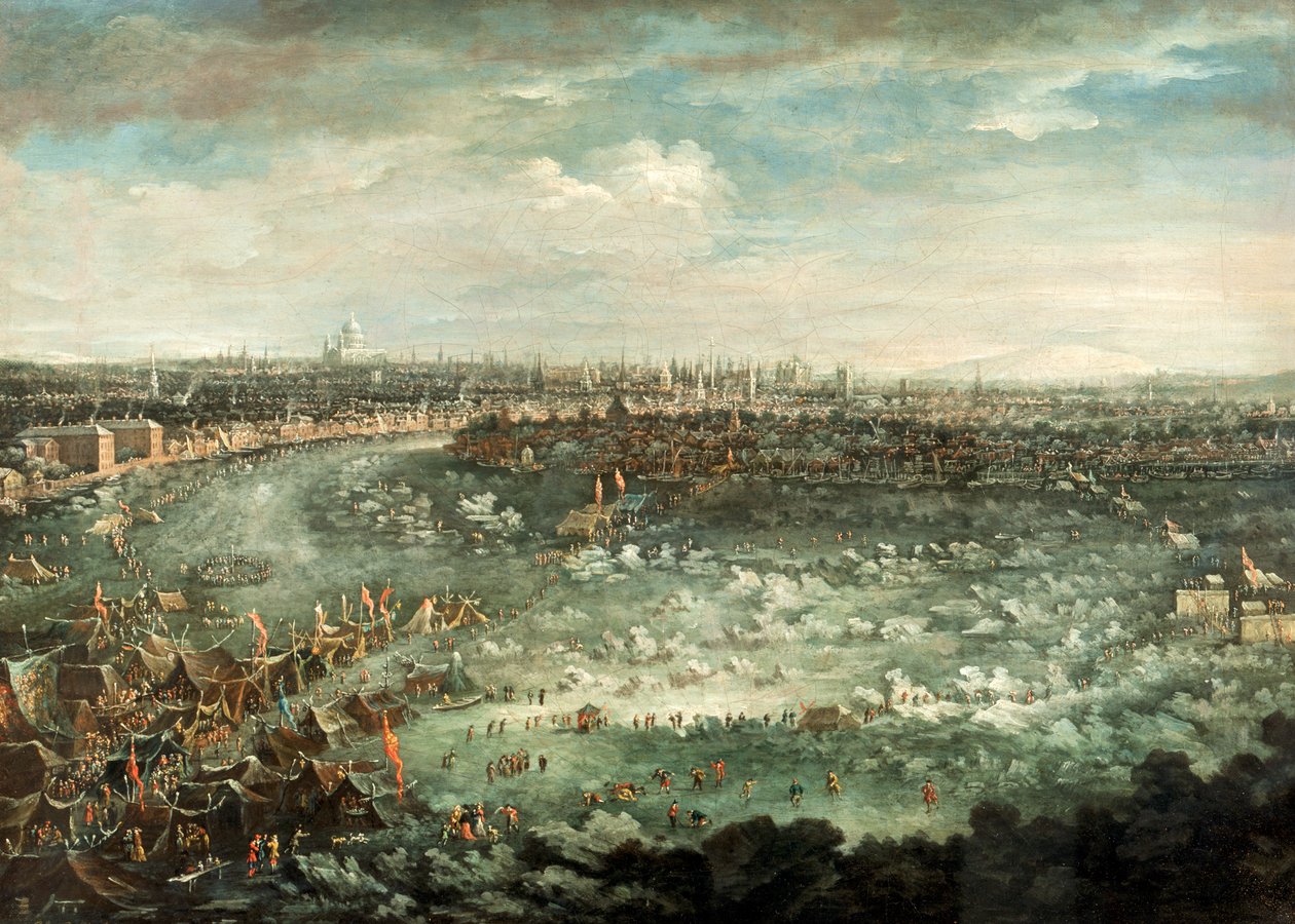La Tamise pendant le grand gel de 1739 - Jan Griffier II