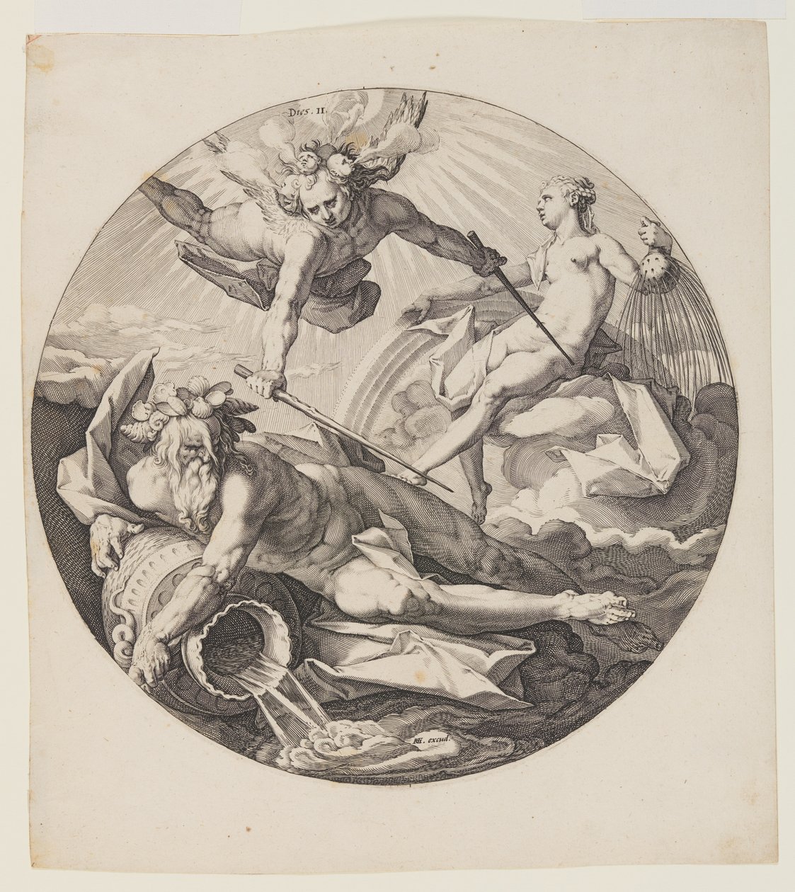 Le deuxième jour, planche 3, de La création du monde - Jan Harmensz. Muller