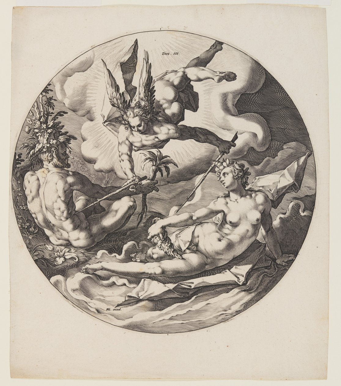 Le troisième jour, planche 4, de La création du monde - Jan Harmensz. Muller