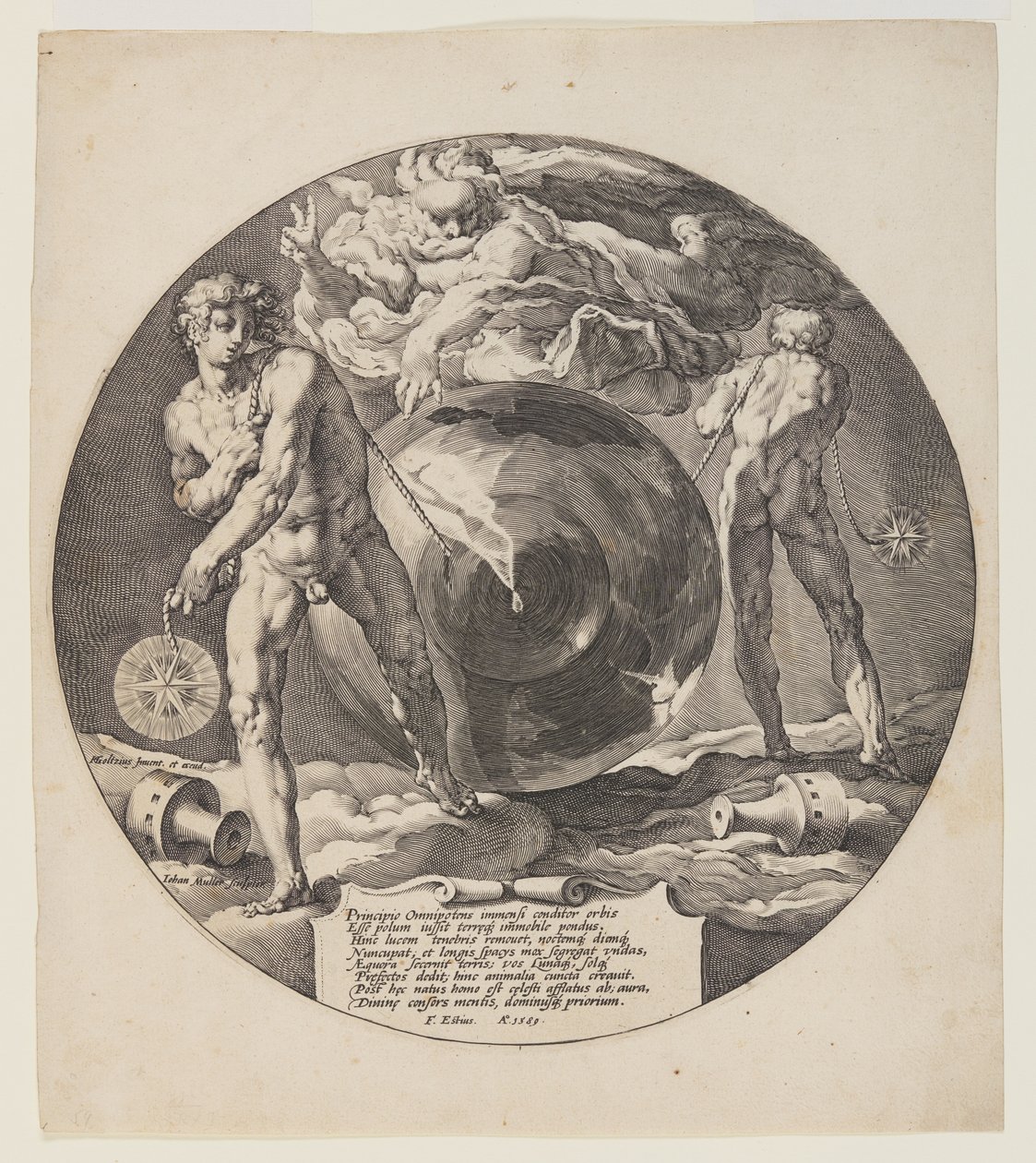 Page de titre, planche 1, de La création du monde - Jan Harmensz. Muller