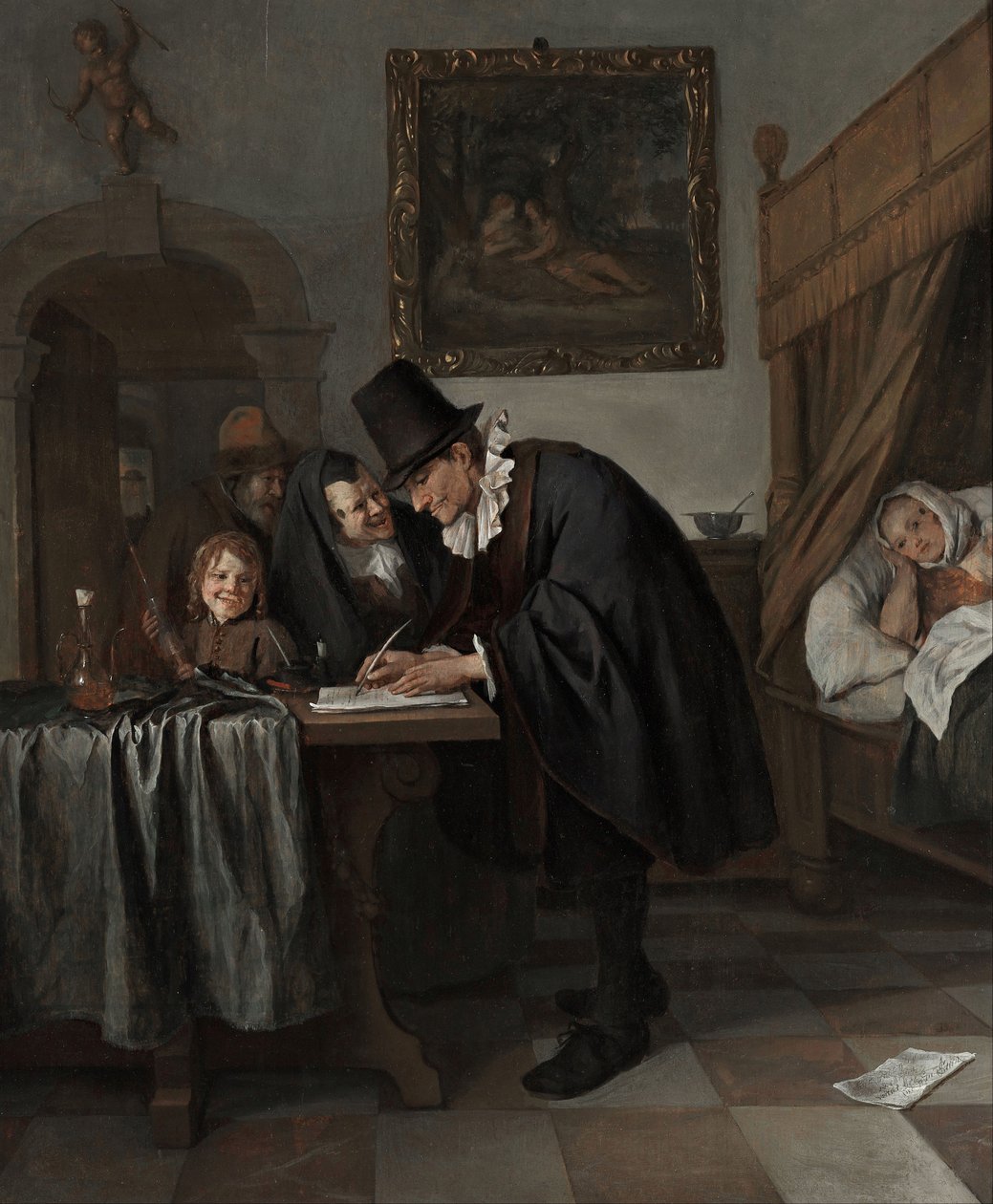 La visite du médecin, vers 1665 (huile sur bois) - Jan Havicksz. Steen