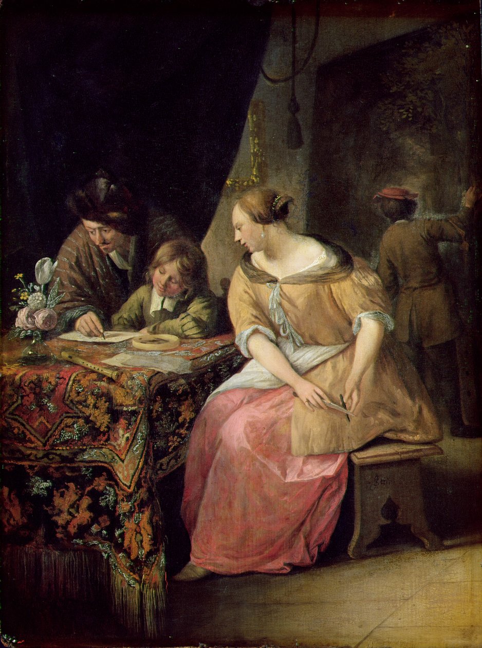 Intérieur avec un peintre et sa famille - Jan Havickszoon Steen