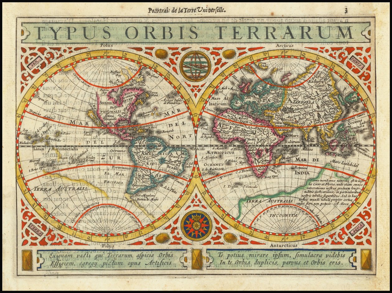 1628 Typus Orbis Terrarum - Jan Janssonius