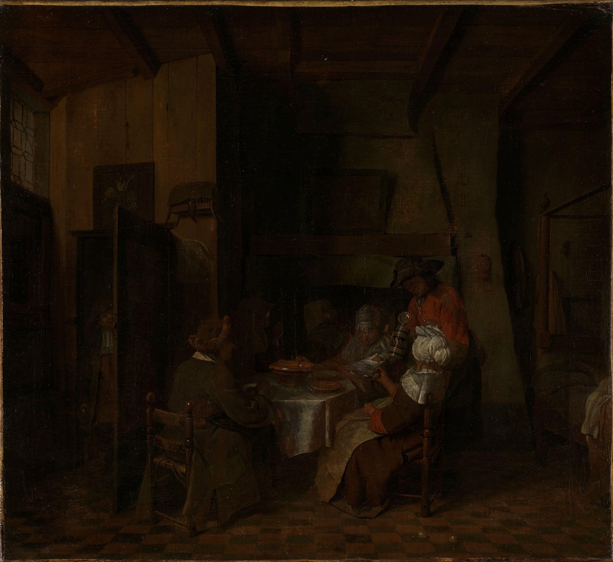 Un repas de famille dans une maison de paysan - Jan Josef Horemans the elder