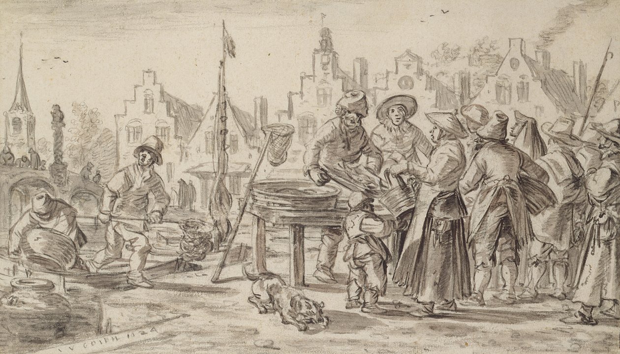 Marché aux poissons, 1624 - Jan Josephsz van Goyen