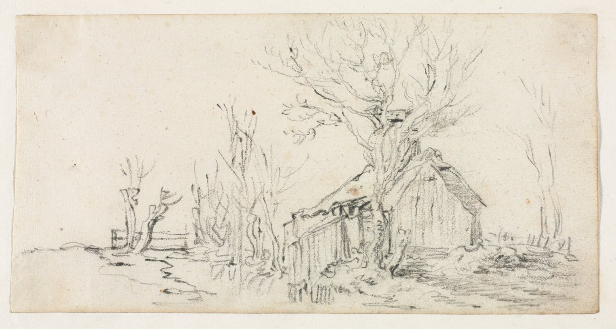 Croquis de paysage avec cottage, vers 1630 - Jan Josephsz van Goyen