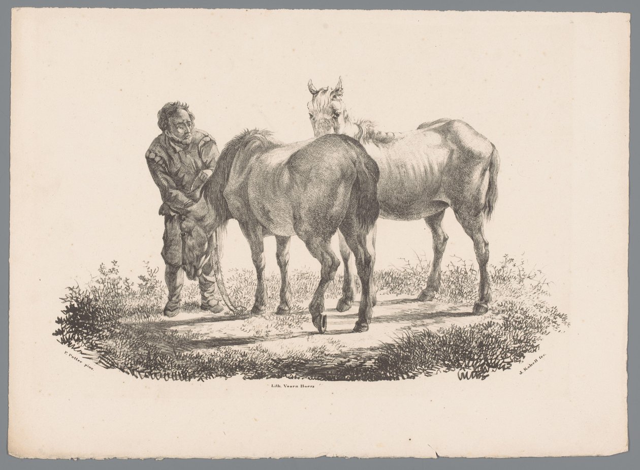Homme et deux chevaux - Jan Kobell (III)