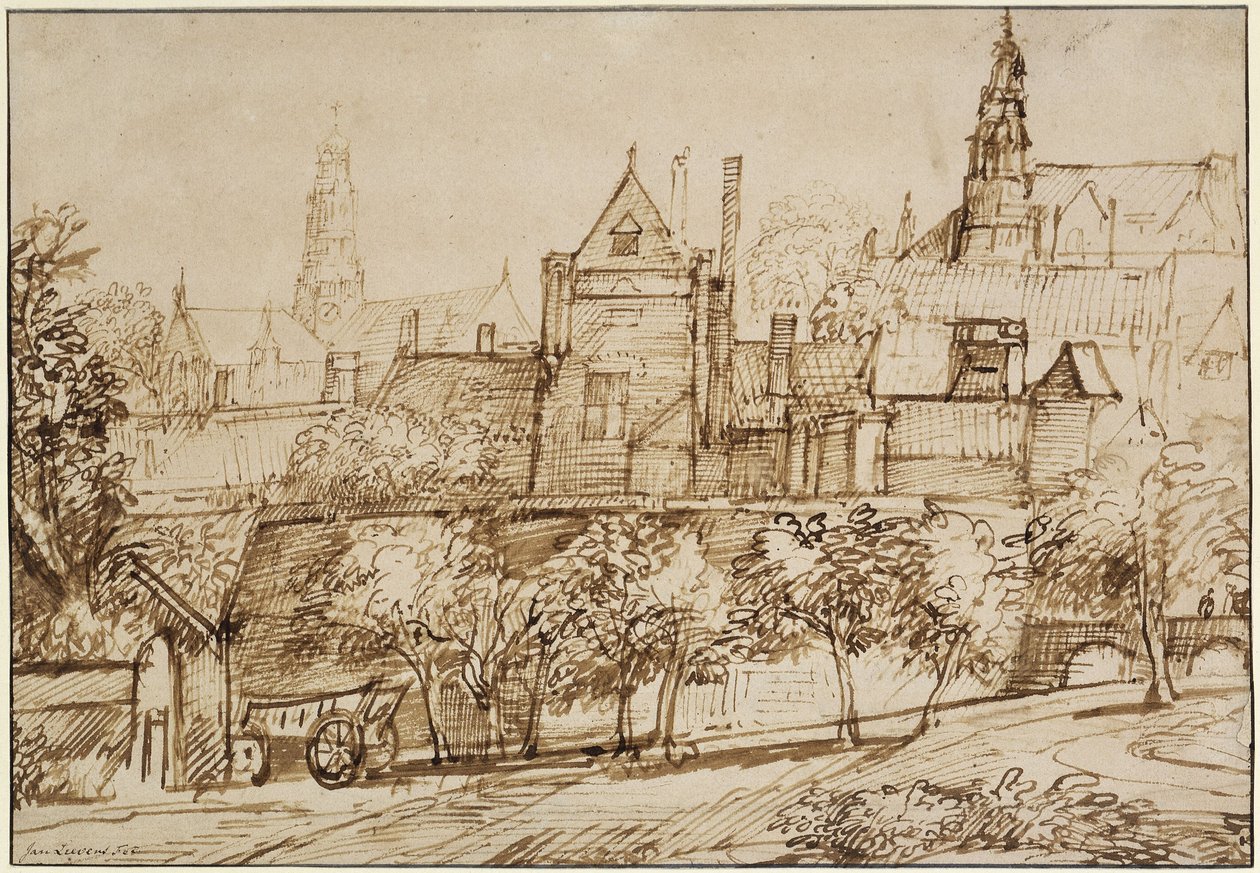 Vue sur la Groote Kerk à Haarlem - Jan Lievens