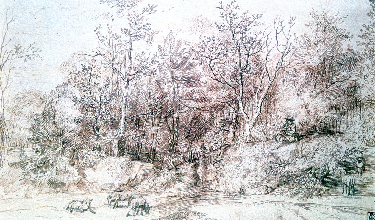 Paysage avec personne jouant de la flûte, vers 1627-1674 - Jan Lievens