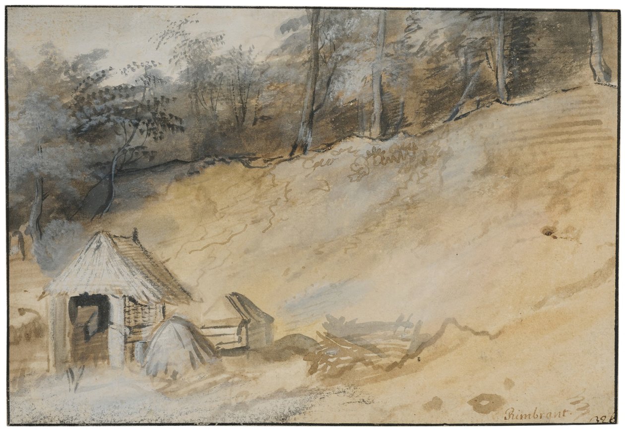 Pente sablonneuse avec une cabane - Jan Lievens