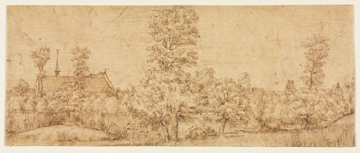 Arbres devant un village - Jan Lievens