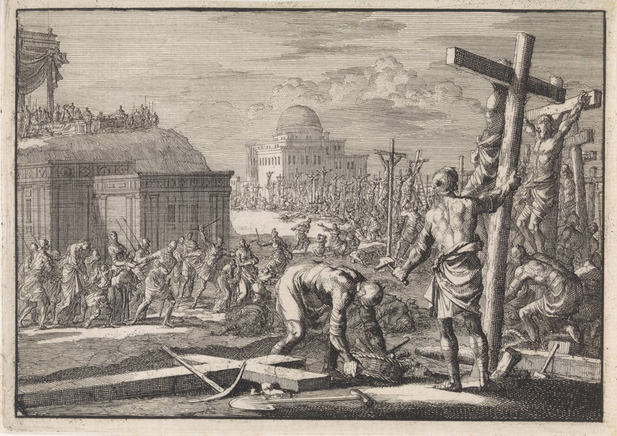 Alexandre Jean, prince des Juifs, fait crucifier ses sujets rebelles - Jan Luyken