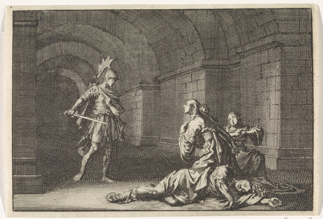 Caesonia et sa fille tuées par Lupus - Jan Luyken