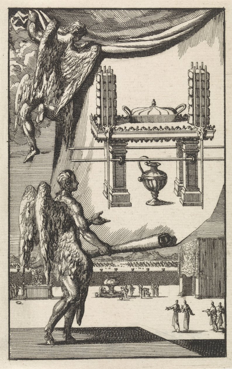 Anges regardant le dessin de la Table des Pains de Proposition - Jan Luyken