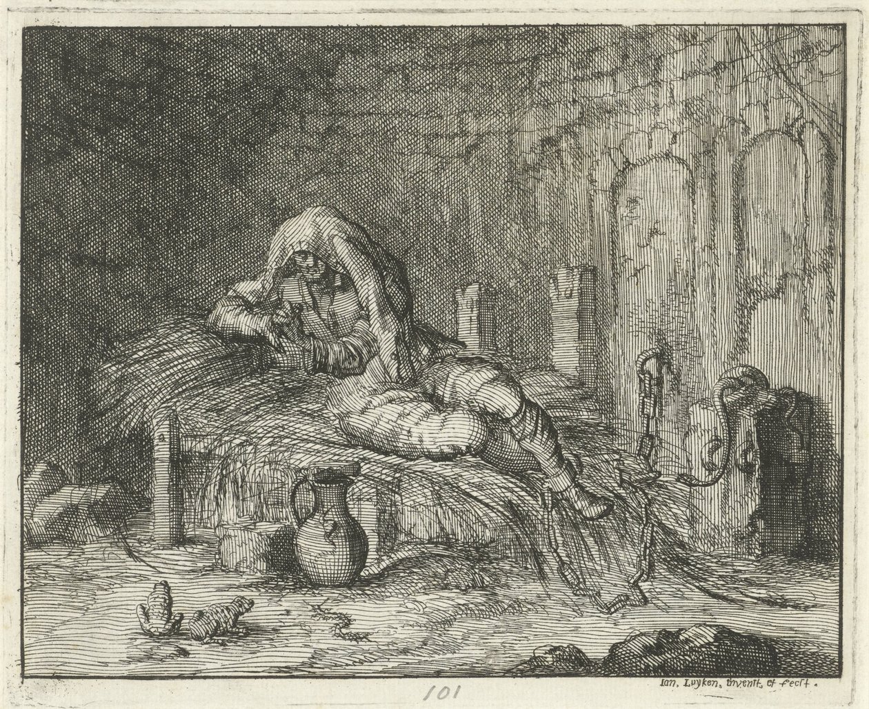 Georg Wanger en prison à Bressanone, 1591 - Jan Luyken