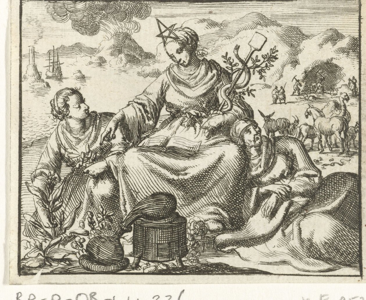 Santé (Sanitas) flanquée d