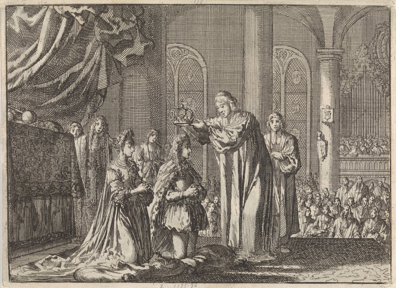Couronnement de Guillaume III et Marie II Stuart par l