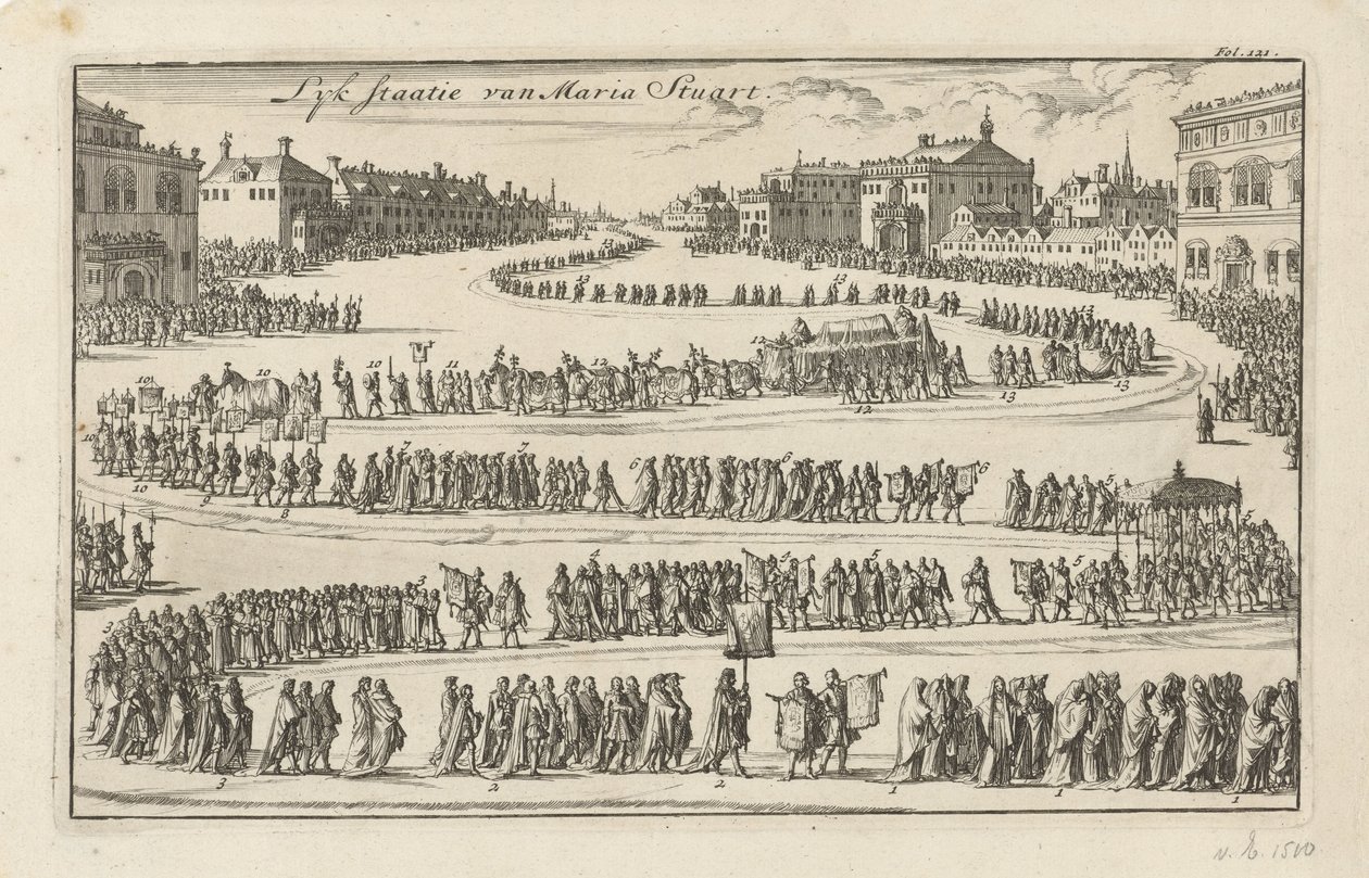 Cortège funèbre de la reine Marie II Stuart, 1695 - Jan Luyken