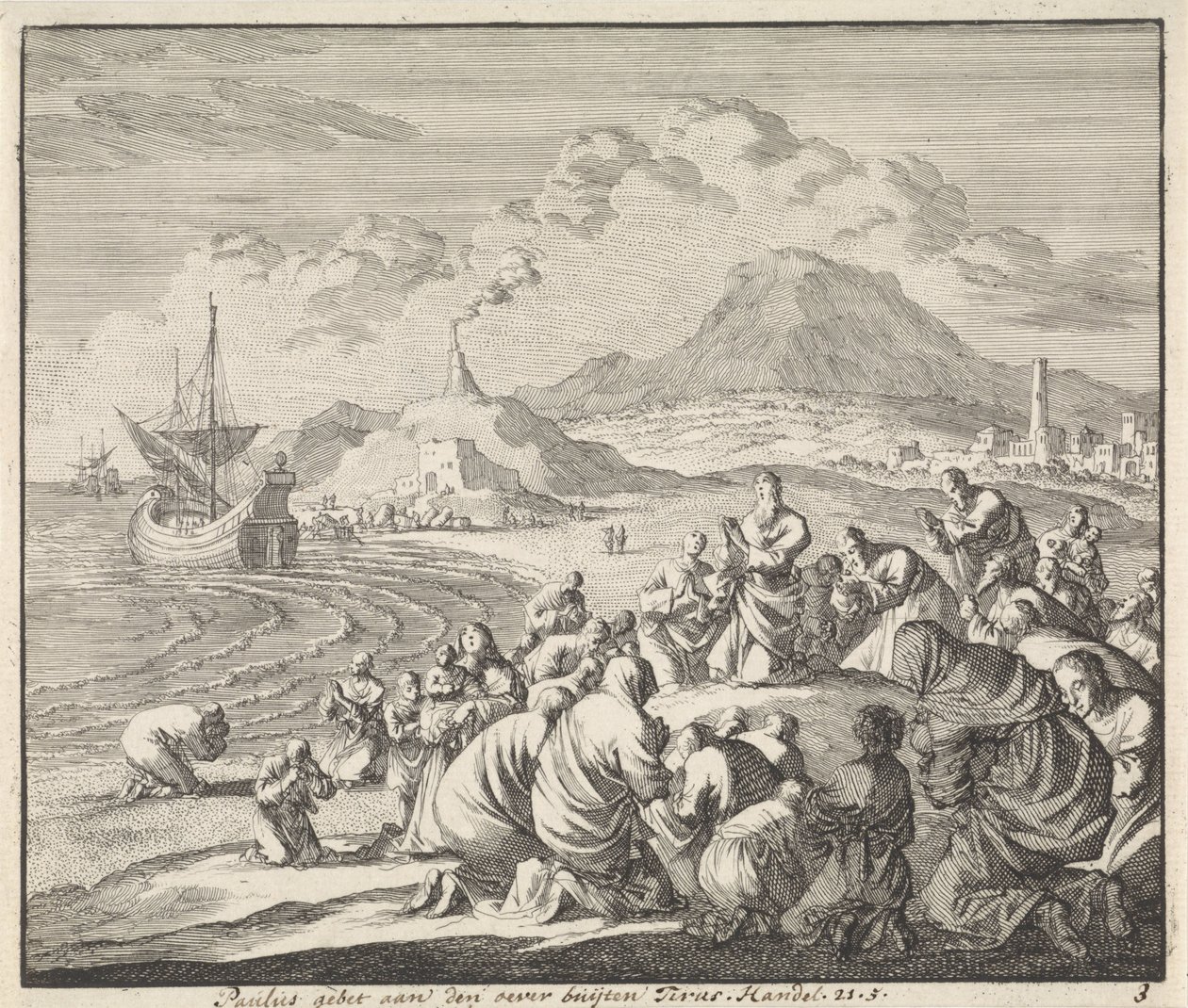 Paul priant sur la plage de Tyr - Jan Luyken