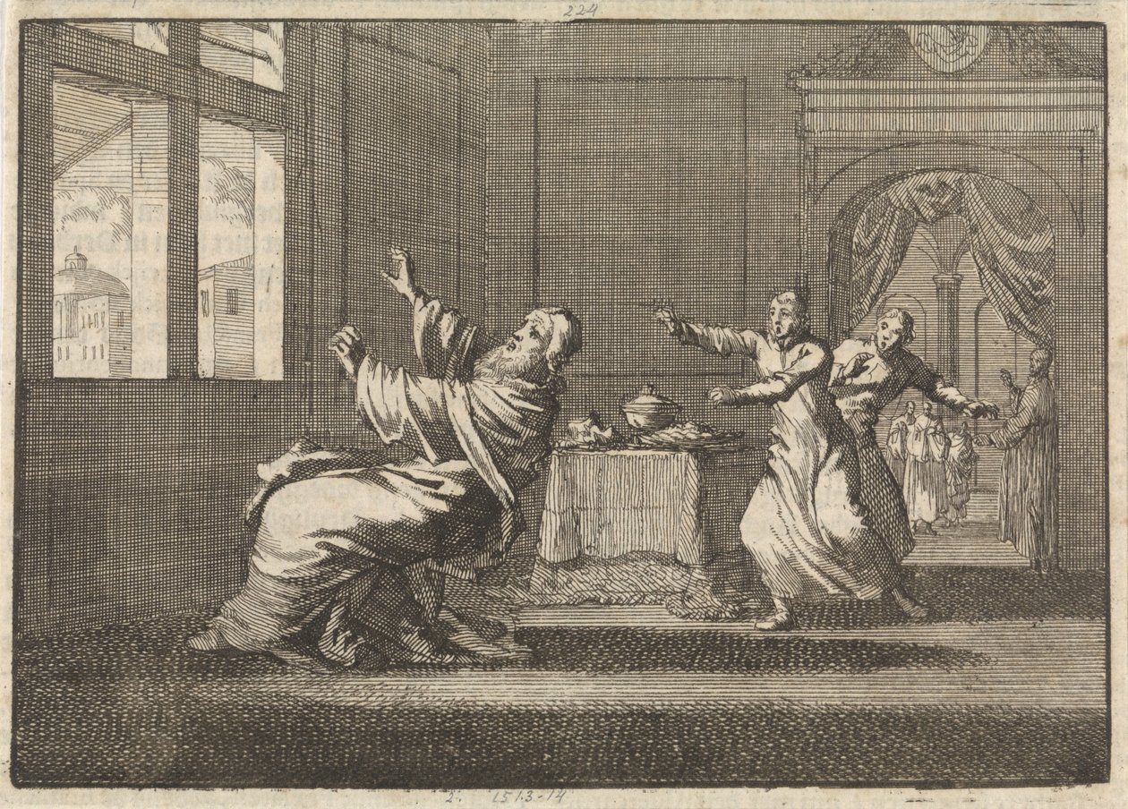 Le pape Innocent XII tombe après son élection, 1691 - Jan Luyken