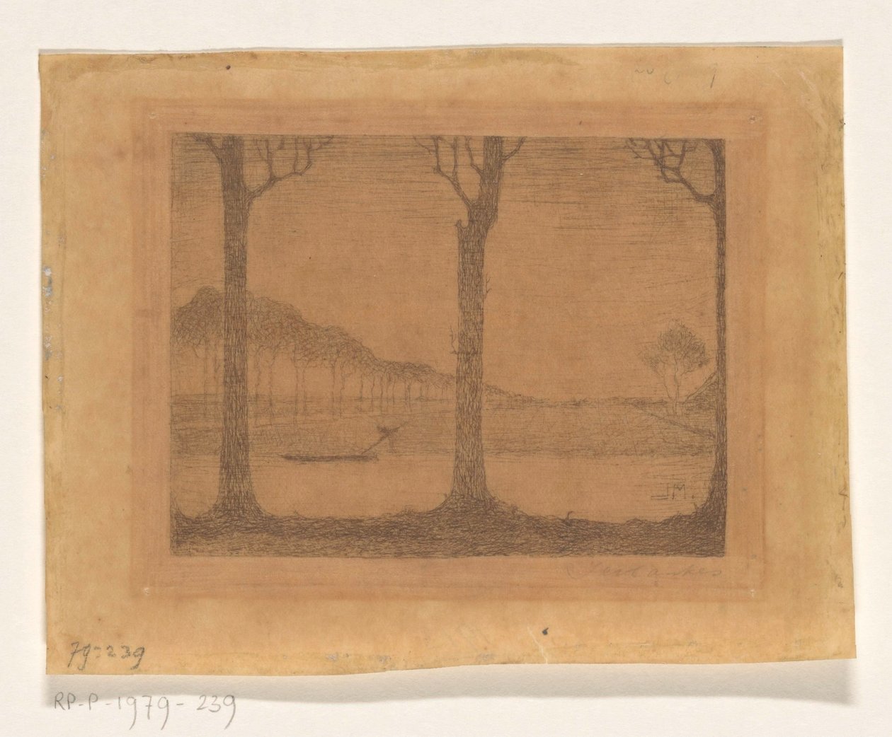 Arbres le long du canal près de Woudsterweg - Jan Mankes (signed by artist)