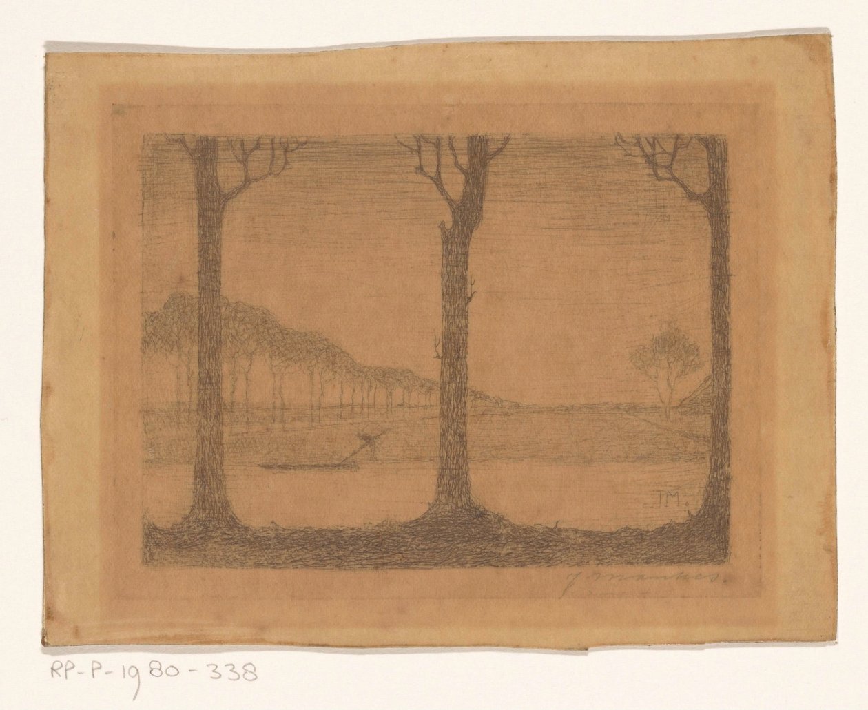 Arbres le long du canal près de la Woudsterweg - Jan Mankes (signed by artist)