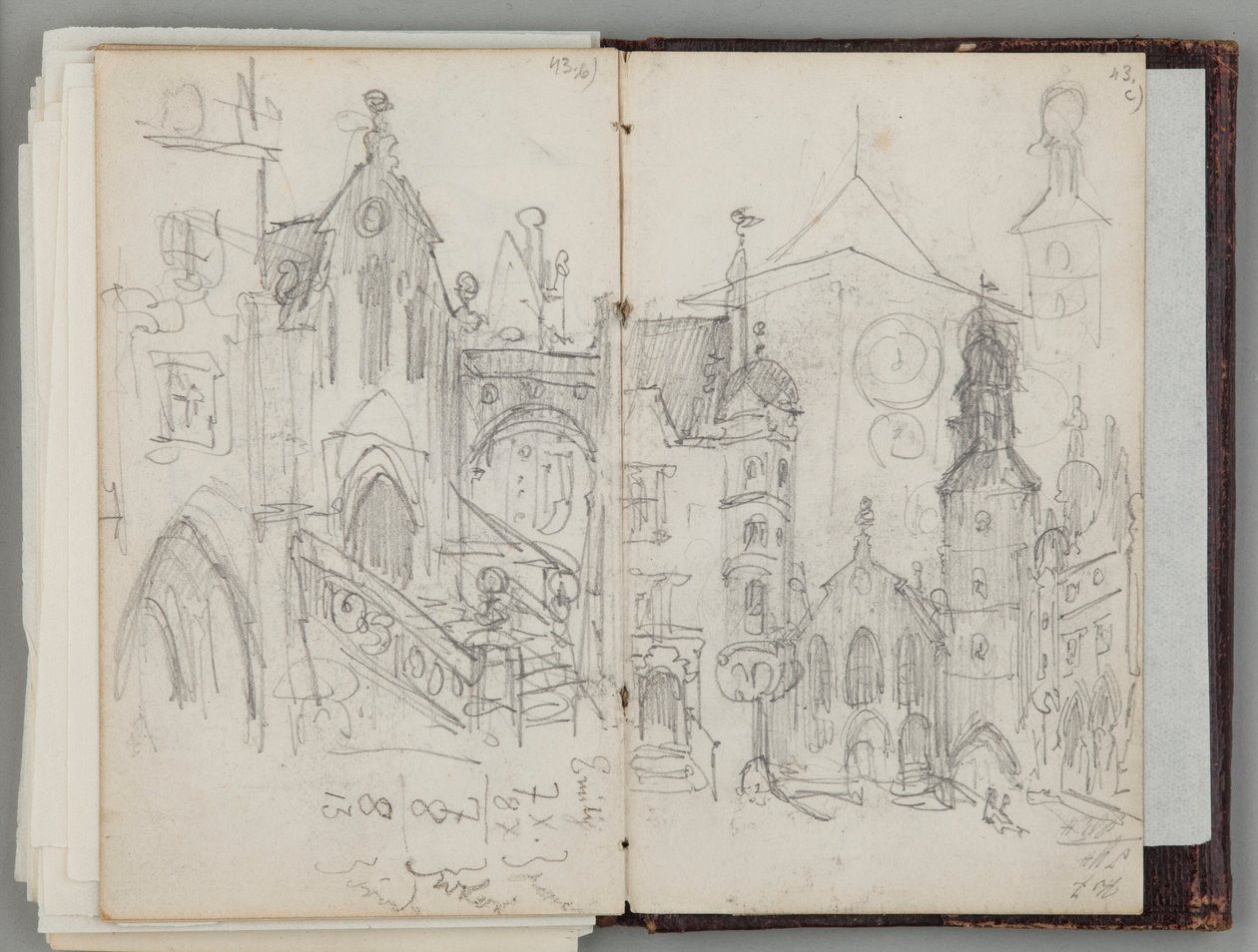 Carnet de croquis munichois de Jan Matejko. Dessin sur une seule face. Recto : étude de l