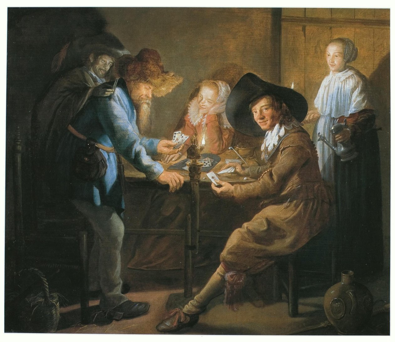Joueurs de cartes à la lueur des lampes - Jan Miense Molenaer