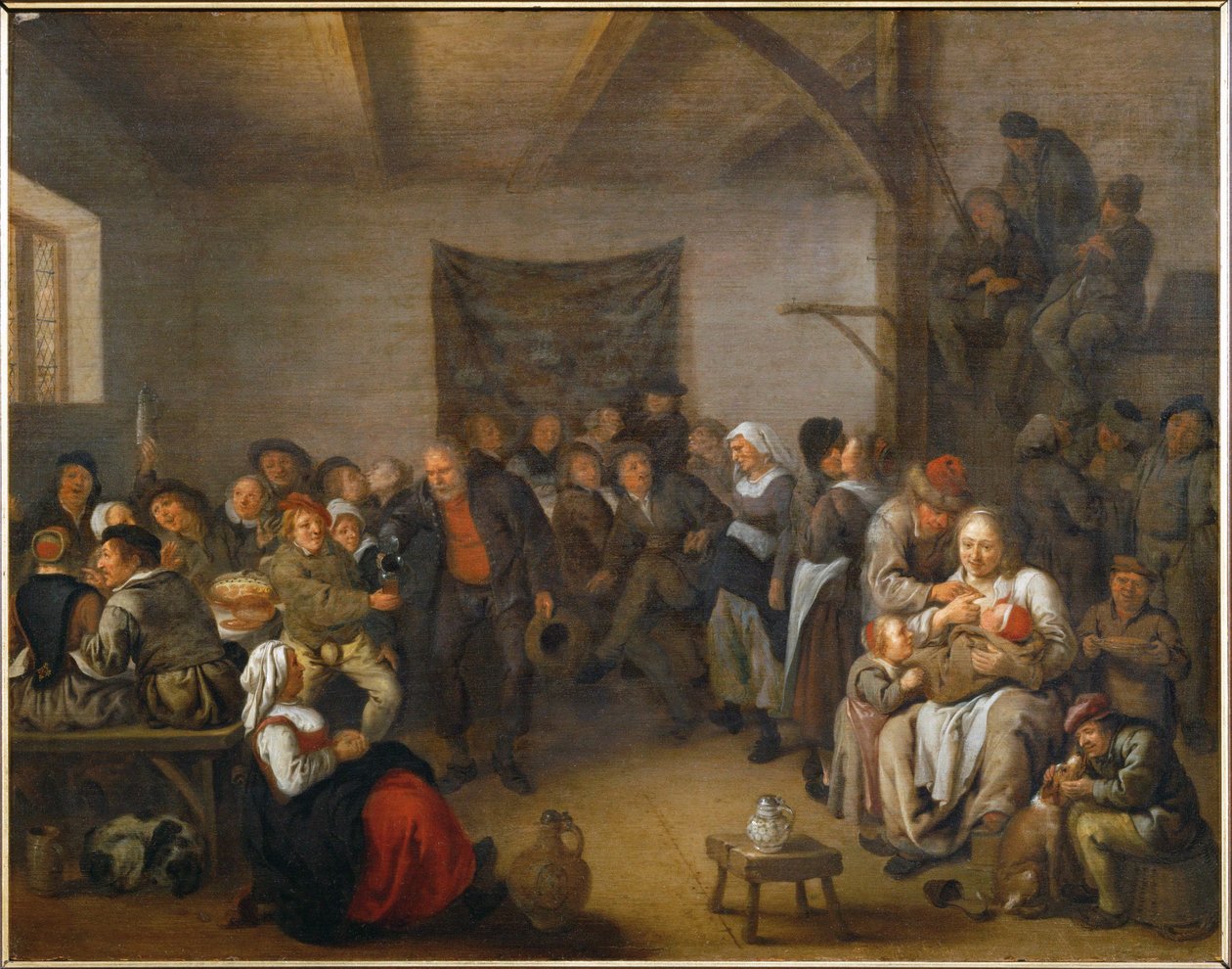 Scène dans un pub (peinture sur toile) - Jan Miense Molenaer