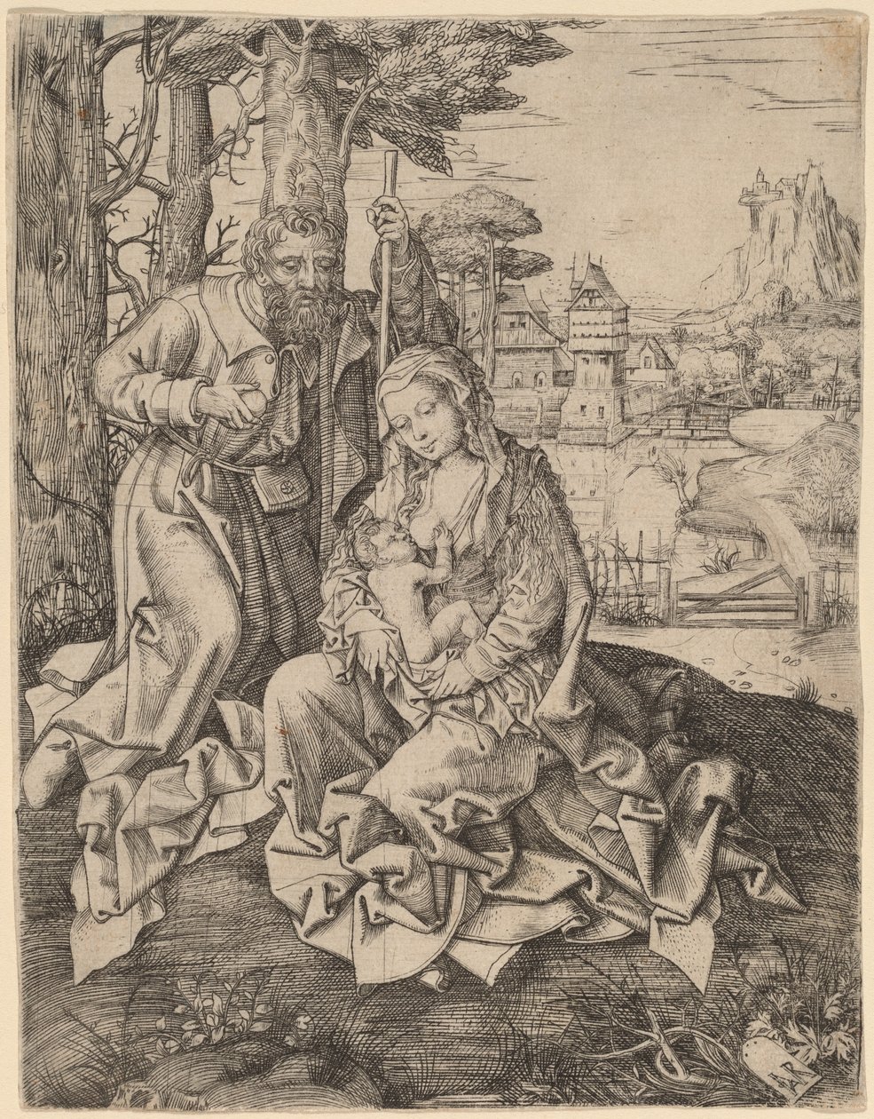 La Sainte Famille dans un paysage - Jan Rombouts the Elder