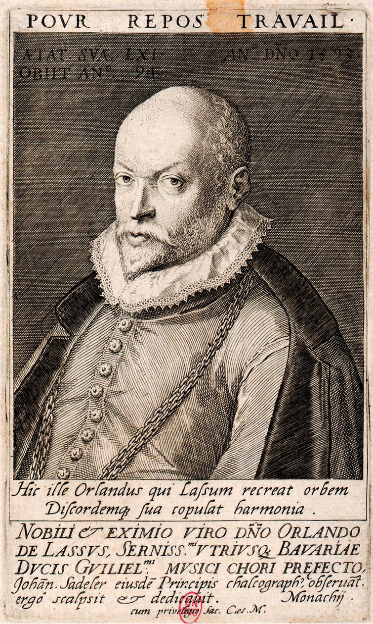 Portrait du compositeur Orlando di Lasso 1532-1594, 1593 - Jan Sadeler