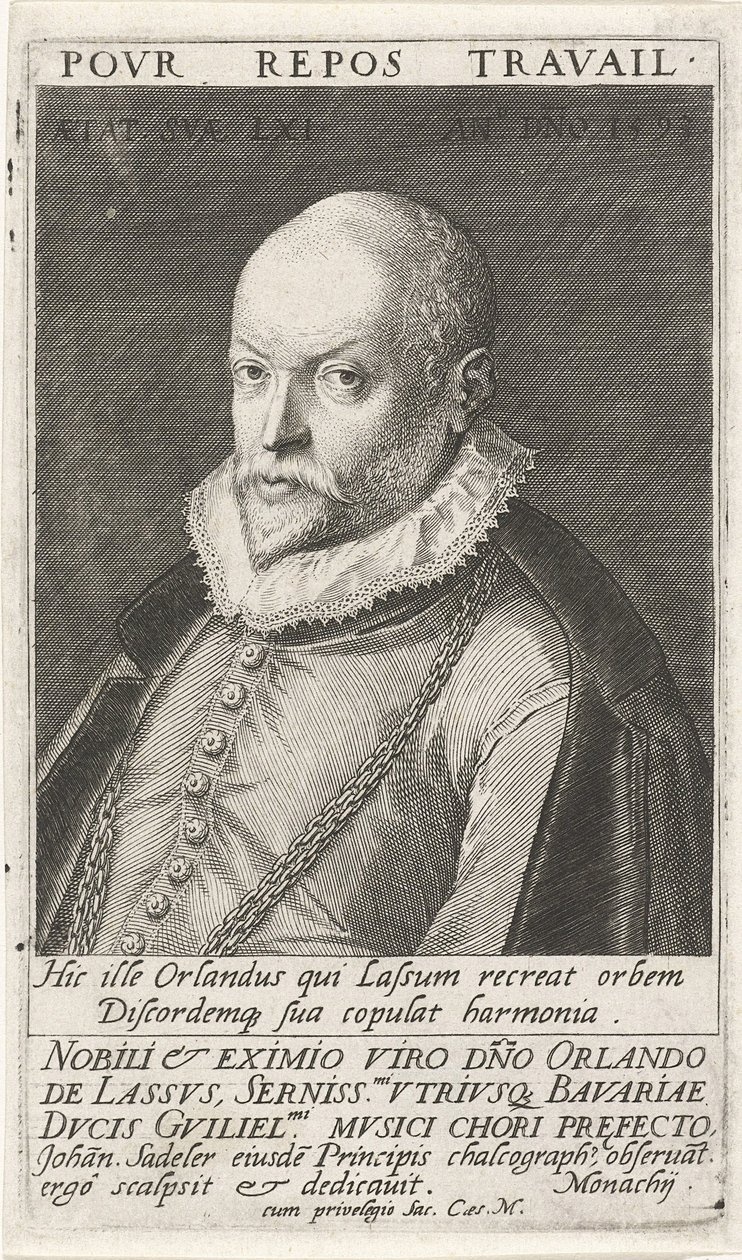 Portrait du compositeur Orlando di Lasso 1532-1594, 1593 - Jan Sadeler