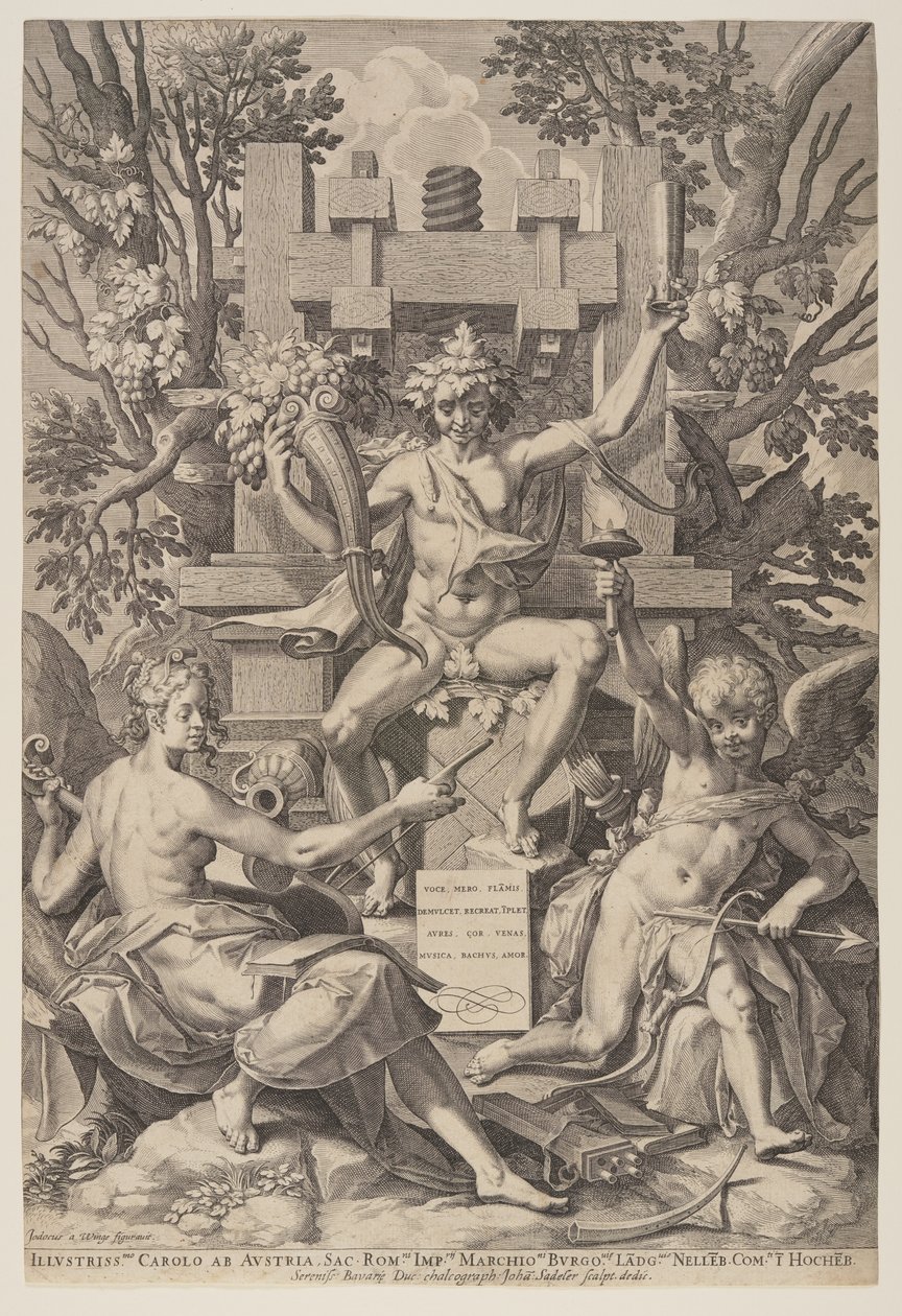 Bacchus assis sur un tonneau - Jan Sadeler I