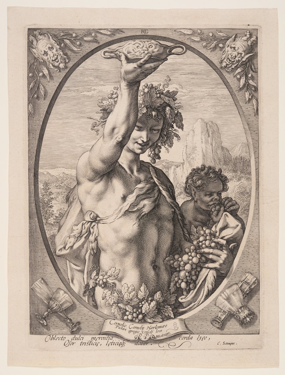 Bacchus, tiré de Trois dieux et déesses païens - Jan Saenredam