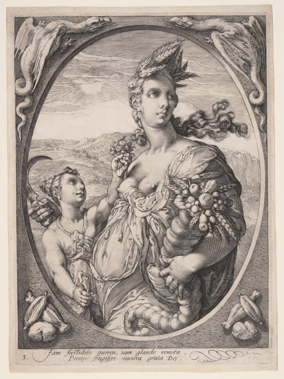 Cérès, tiré de Trois dieux ou déesses païens - Jan Saenredam