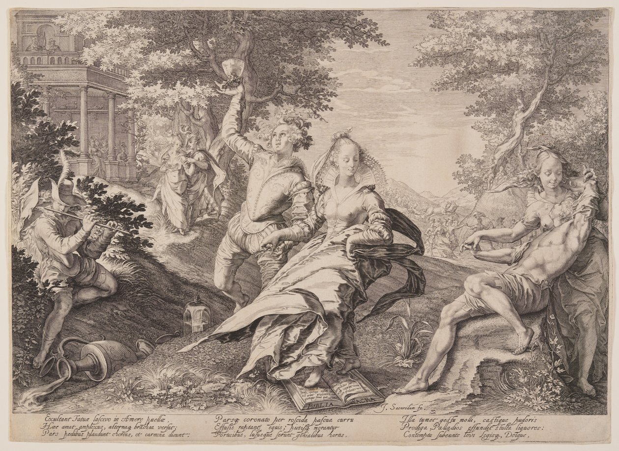 Les vierges folles se réjouissent, extrait de la parabole des vierges sages et des vierges folles - Jan Saenredam