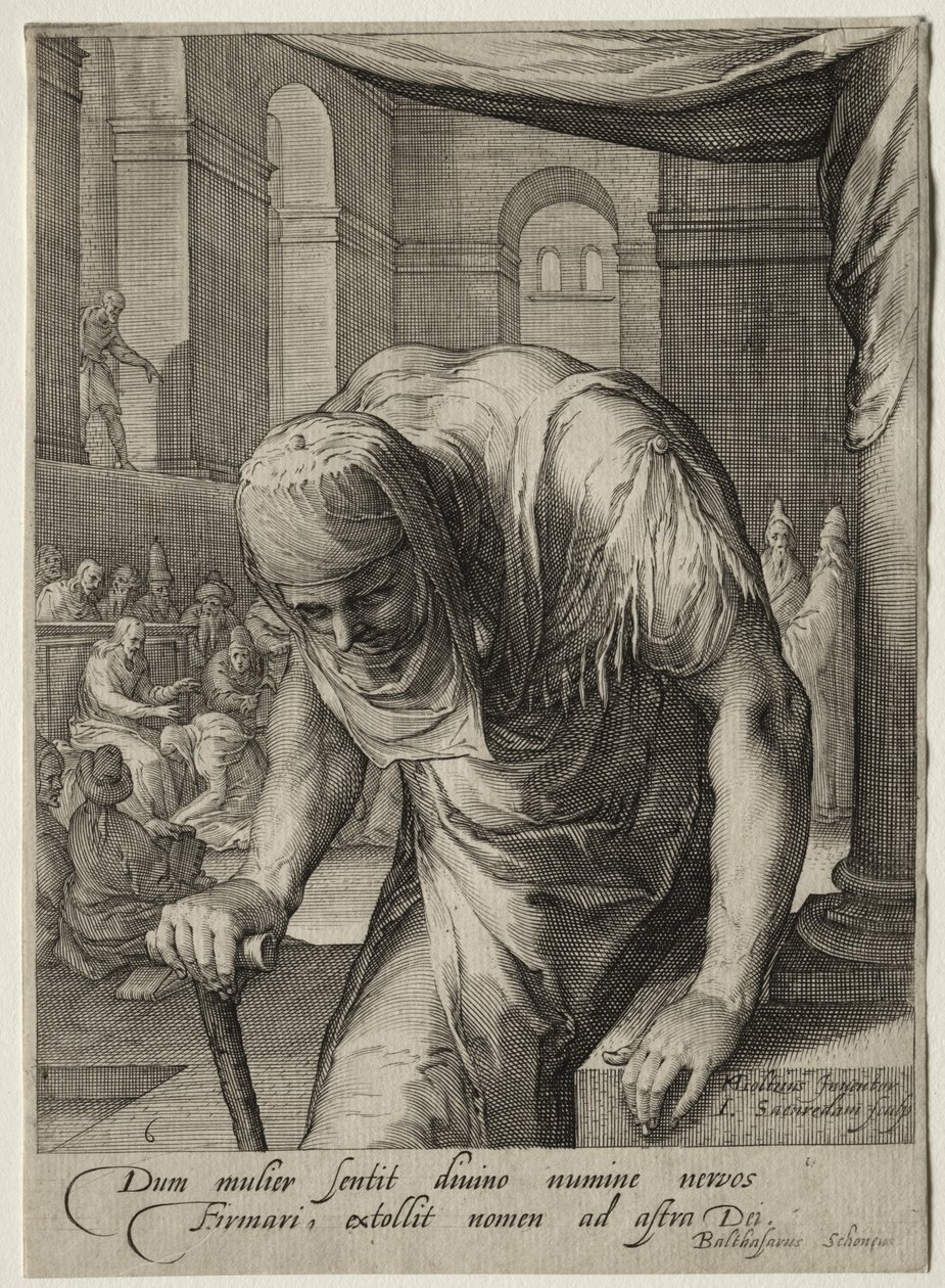 Héroïnes du Nouveau Testament : La femme infirme guérie par le Christ - Jan Saenredam