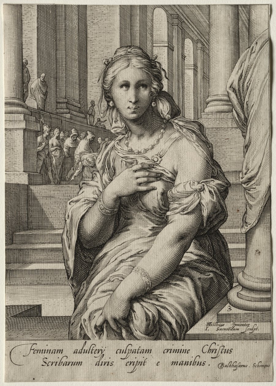 Héroïnes du Nouveau Testament : La femme adultère - Jan Saenredam