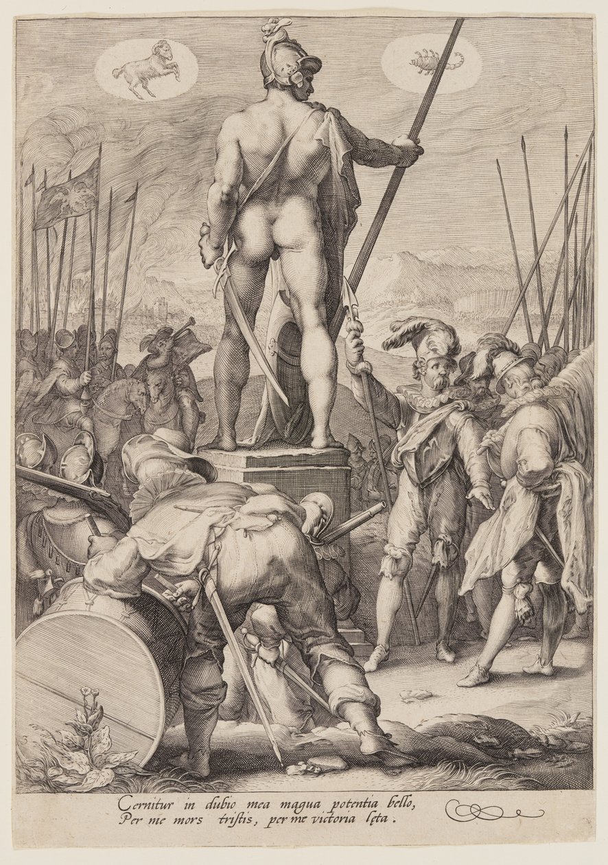 Mars préside aux arts de la guerre, extrait de Sept dieux planétaires - Jan Saenredam