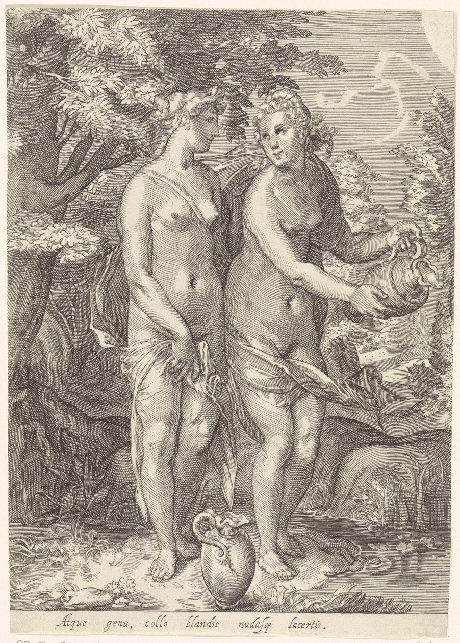 Deux nymphes de Diane près d