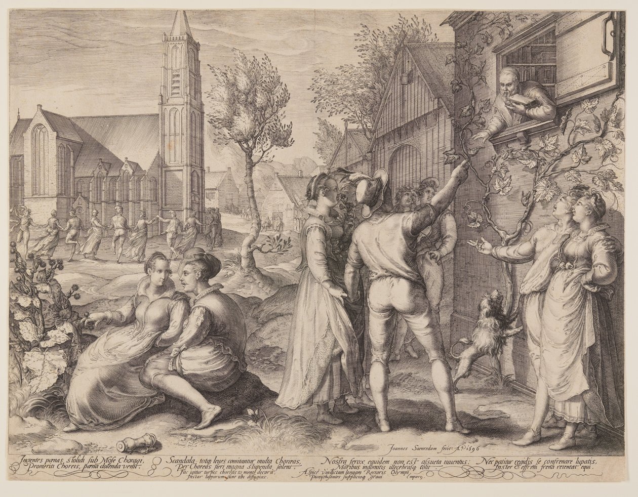 Jeunes couples fêtant et dansant - Jan Saenredam