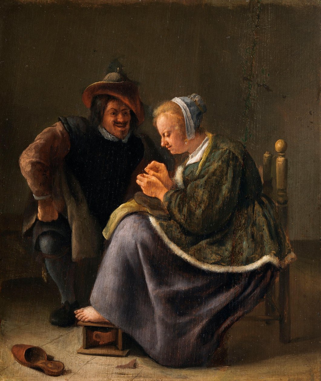 Une femme raccommodant un bas - Jan Steen