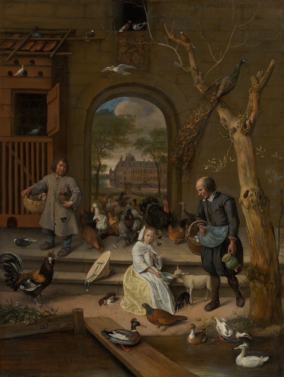 Portrait de Bernardina Margriet van Raesfelt, aussi connue sous le nom de « La basse-cour » - Jan Steen